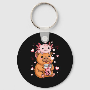 Chaveiro Lindos Kawaii Axolote Capivara Chá Bubble Meninas