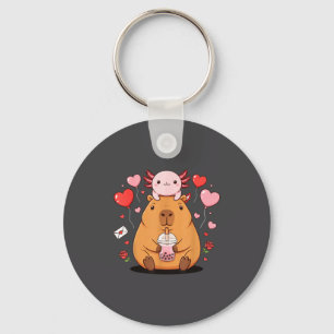 Chaveiro Lindos Kawaii Axolotl Capivara Chá com Bolhas Meni