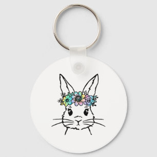 Chaveiro Lindos Laços de Coelho Cara Tie Dye Easter Day Mul