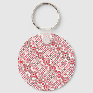 Chaveiro Lindos padrões ucranianos decorativos vermelhos de