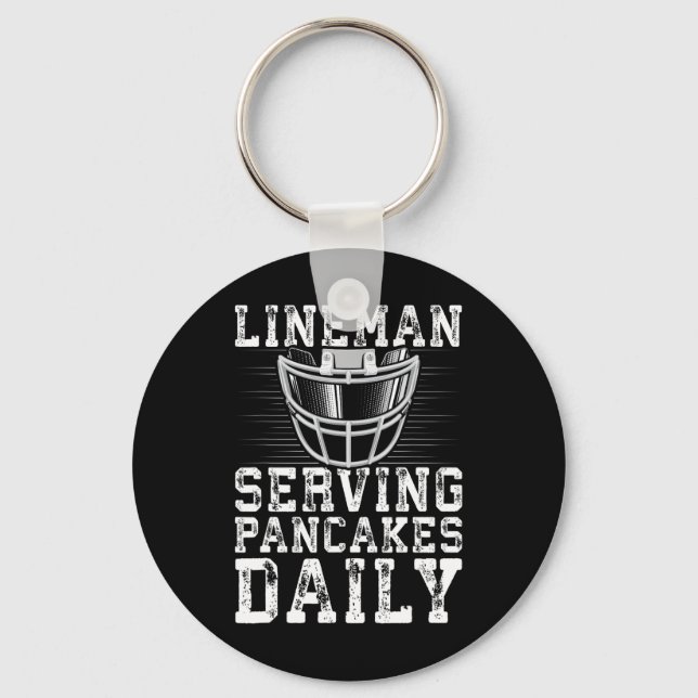 Chaveiro Lineman Servindo Pancakes Daily Football Lineman (Frente)