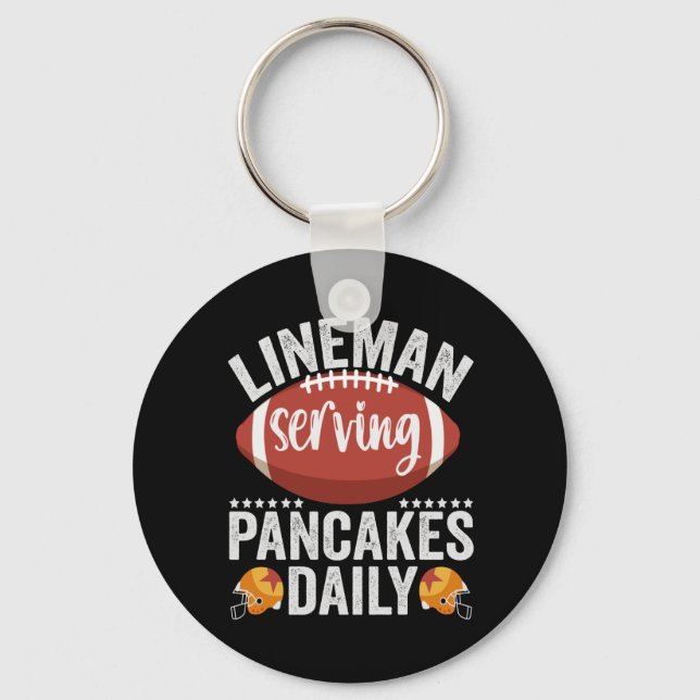 Chaveiro Lineman Servindo Pancakes Daily Funny Football Gif (Frente)