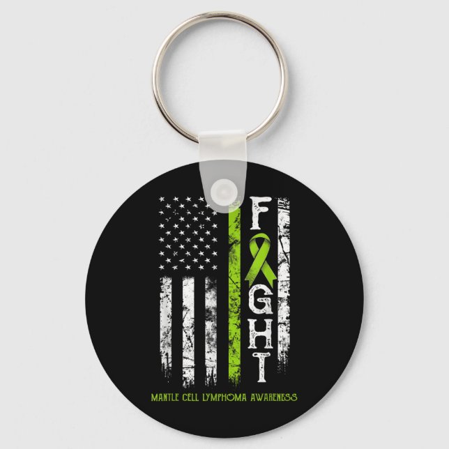 Chaveiro Linfoma do Mantle Cell Warrior USA Flag (Frente)