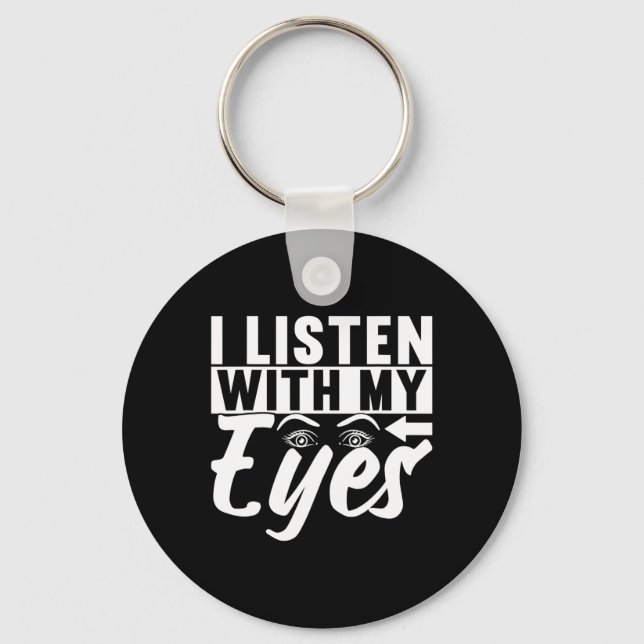 Chaveiro Língua de Sinais Americana Sensibilização Surda 4 (Frente)