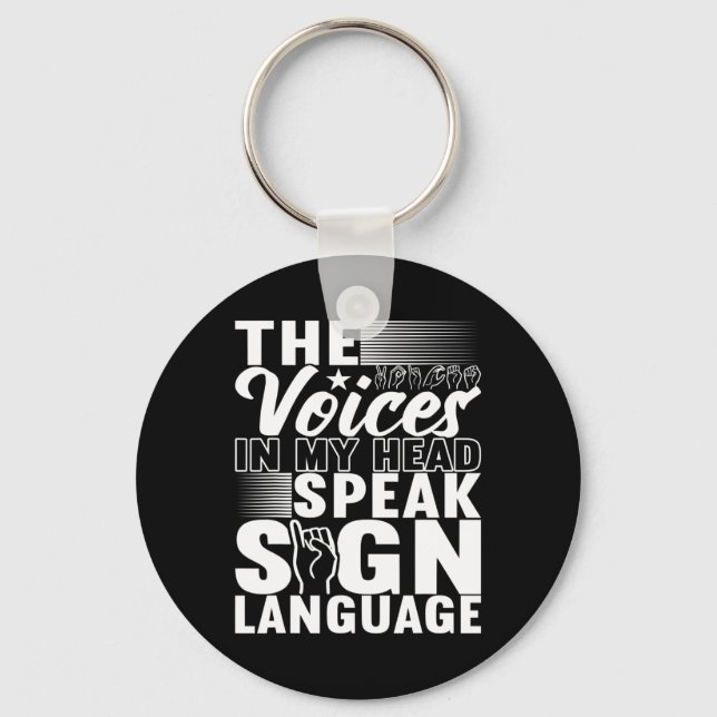 Chaveiro Língua de Sinais Americana Sensibilização Surda 5 (Frente)