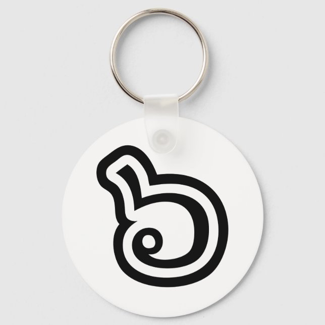 Chaveiro Língua Tailandesa Número 6 / Seis / ๖ (Ho/Hok) (Frente)