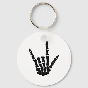 Chaveiro Linguagem De Sinal Americano Eu Te Amo, Skeleton H