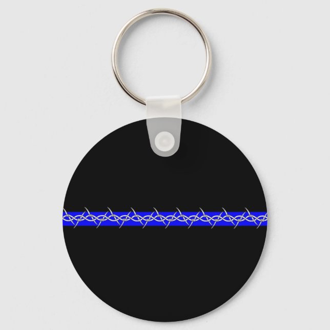 Chaveiro Linha Azul com Fio Barbeado de Correções (Frente)