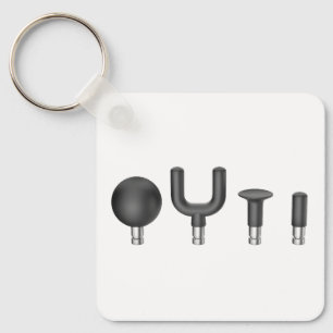 Chaveiro Linha de quatro cabeças de massagem diferentes par