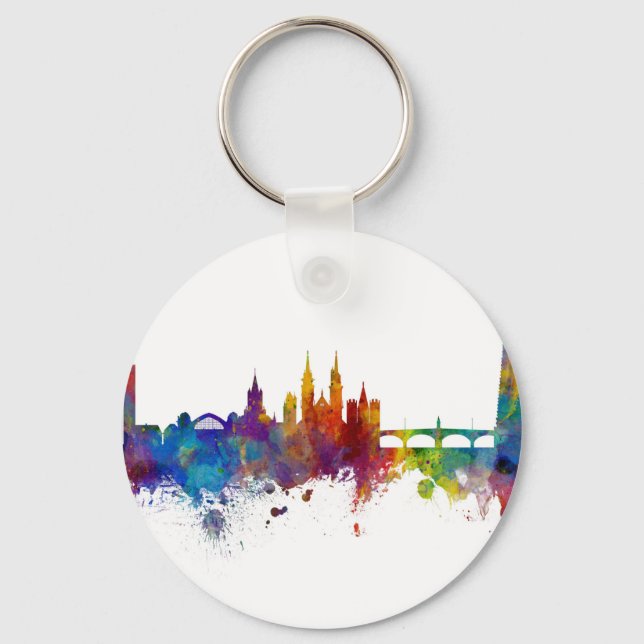 Chaveiro Linha do Skyline da Suiça Basileia (Frente)