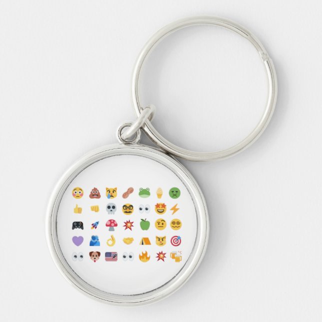 Chaveiro Linha do tempo de 35 emojis Roaring Kitty meme GME (Frente)