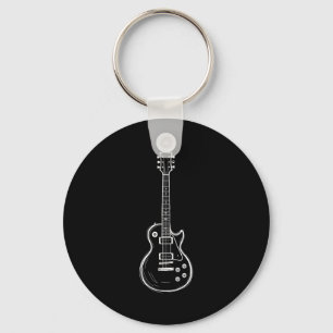 Chaveiro Linha Mínima de Arte de Guitarra Amante de Música 