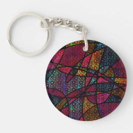 Chaveiro Linhas Pretas e Negritas & Texturas Abstratas Mult