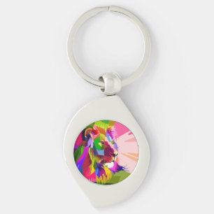 Chaveiro Lion Colorful Pop Prismatic Art Design-62501
