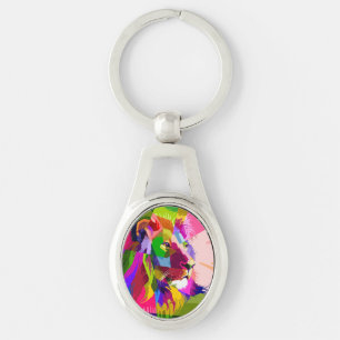 Chaveiro Lion Colorful Pop Prismatic Art Design-62501