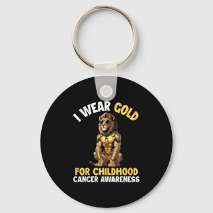 Chaveiro Lion I Veste Dourado Para A Consciência Do Cancer
