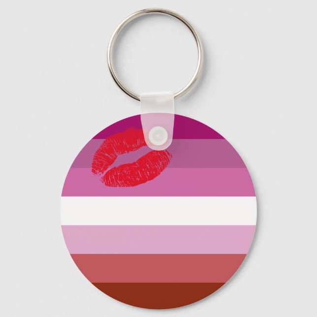 Chaveiro Lipstick Lesbian Pride Flag  (Frente)