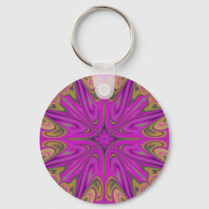 Chaveiro Líquido Psikedélico Colorido Abstrato Roxo Laranja