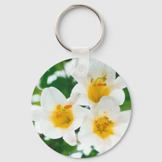 Chaveiro Lírios brancos - Lily Flower Lilium candidata (Frente)