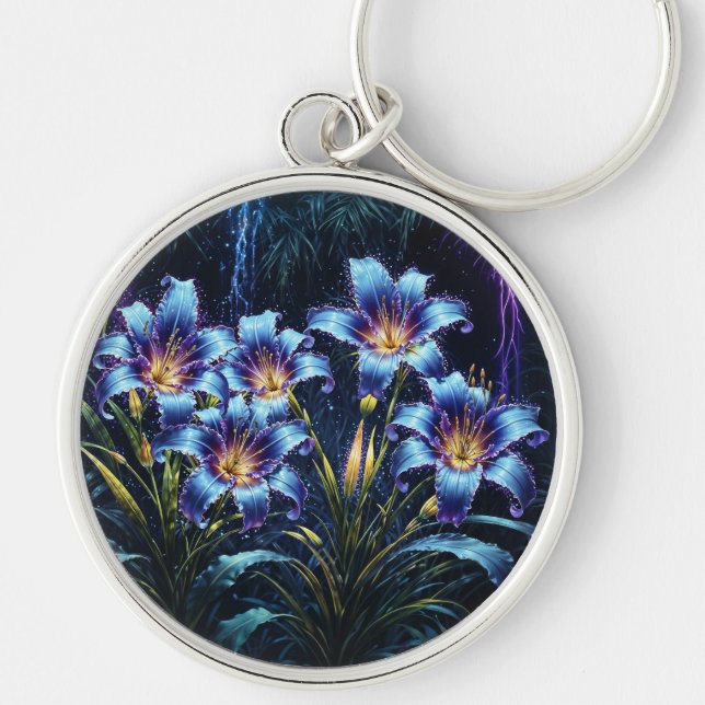 Chaveiro Lírios místicos de natureza botânica (Frente)