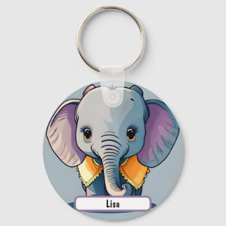 Chaveiro Lisa, o Elefante Bebê, com o nome personalizado!
