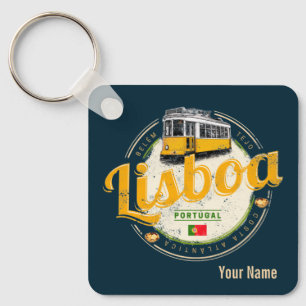 Chaveiro Lisboa Portugal com Tram Vintage Souvenir