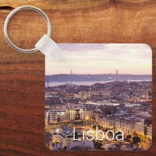 Chaveiro Lisboa Portugal Sunset Skyline Cityscape Souvenir