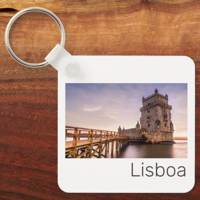 Chaveiro Lisboa Portugal Torre de Belém — Feriado Sunset (Frente)