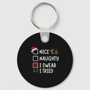 Chaveiro Lista de Natal Divertida Bom Mal Eu Juro Que Tente