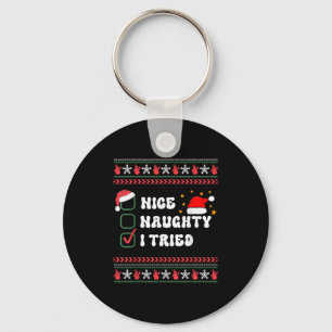 Chaveiro Lista de Natal do Papai Noel Bonito Travesso Eu Te
