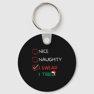 Chaveiro Lista de Natal Engraçada Boa Travessa Juro Que Ten