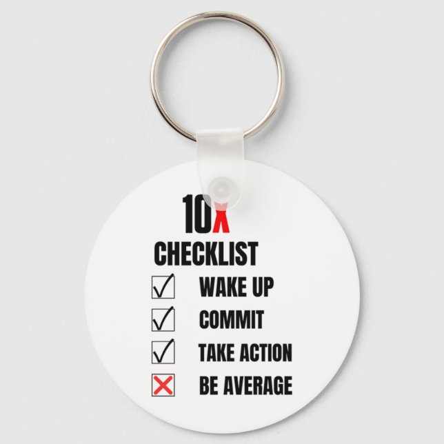 Chaveiro Lista de verificação 10X 9 (Frente)