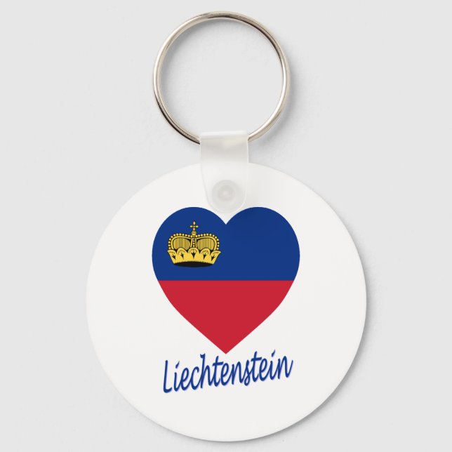 Chaveiro Listenstaine Flag Heart (Frente)