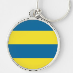 Chaveiro Listras Azul e amarelo Personalizável