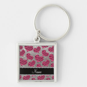 Chaveiro Listras cor-de-rosa conhecidas da zebra do brilho