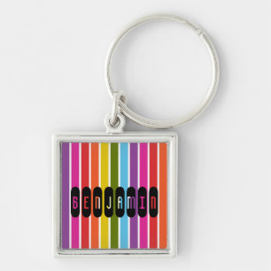 Chaveiro Listras de Arco-íris Personalizadas