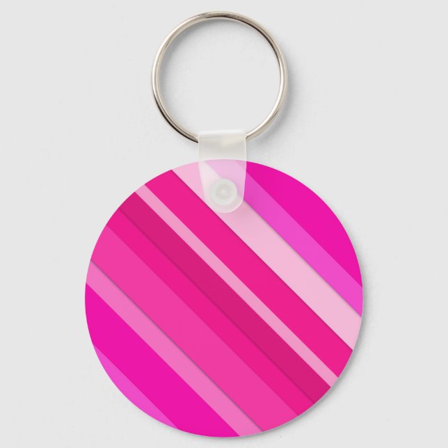 Chaveiro Listras de doces em camadas - rosa e fúcsia (Frente)