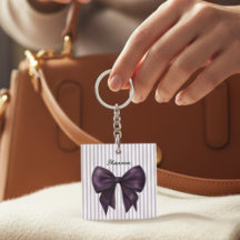 Listras de Lavanda Elegantes com Laço Roxo 