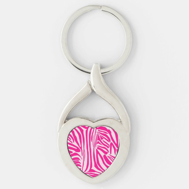 Chaveiro Listras de zebra rosa (Frente)