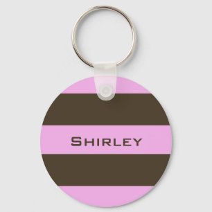 Chaveiro Listras largas cor-de-rosa e chocolate por STaylor
