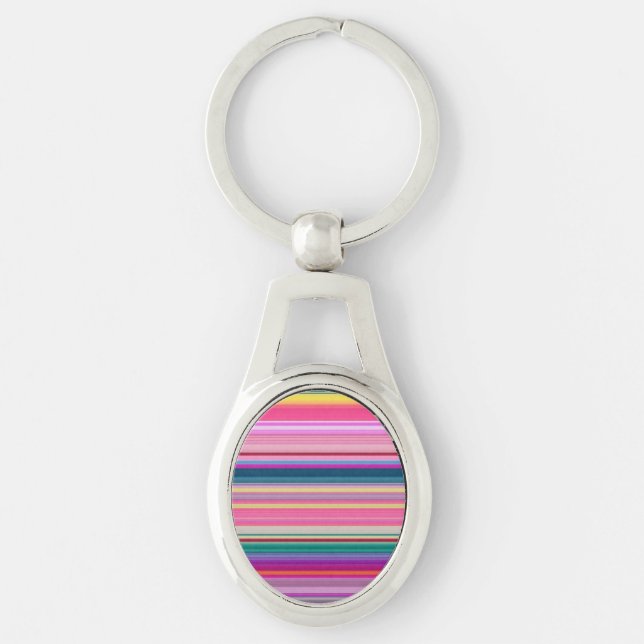Chaveiro Listras multicoloridas retrô (Frente)