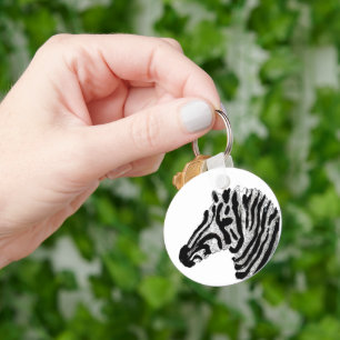 Chaveiro Listras preto e branco do impressão da zebra