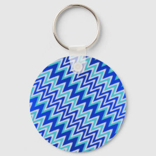 Chaveiro Listras zig-zag azuis aqua fofas