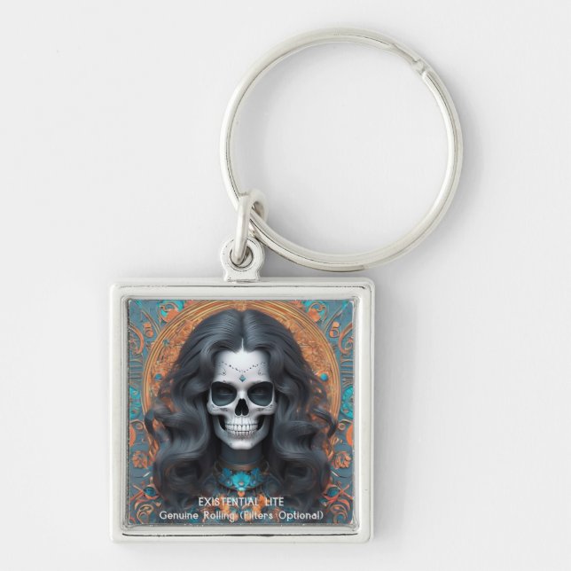 Chaveiro LITE EXISTENCIAL Memento Mori Femme Crânio (Frente)