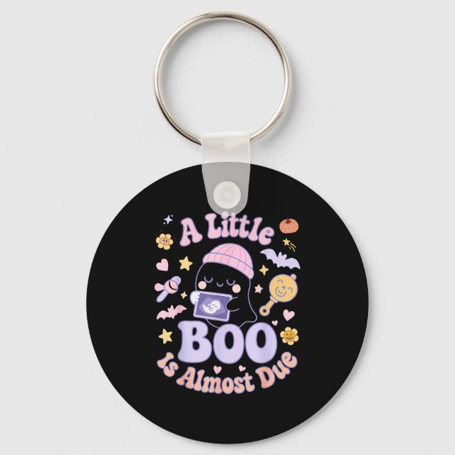 Chaveiro Little Boo Is Almost Due Fun Halloween Cute Pregna (Frente)