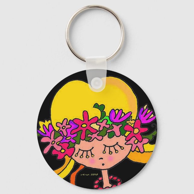 Chaveiro Little Girl Ucraniano Folart de Vera Trembach (Frente)