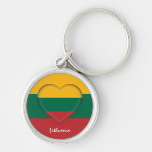 Chaveiro Lituânia & Heart, Lituano Flag Moda/esportes