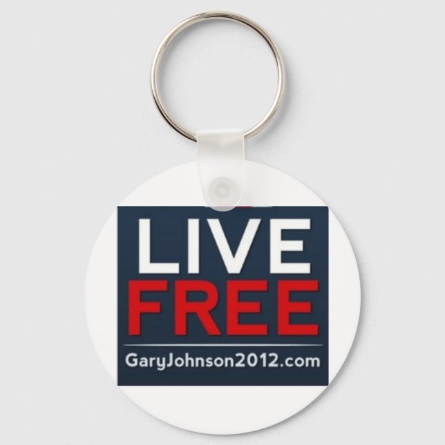 Chaveiro Live Free Gary Johnson para o Presidente 2012 (Frente)