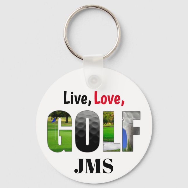 Chaveiro Live Love Golf Monograma (Frente)