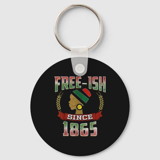 Chaveiro Livre desde 1865 juneteenth orgulho negro  (Frente)